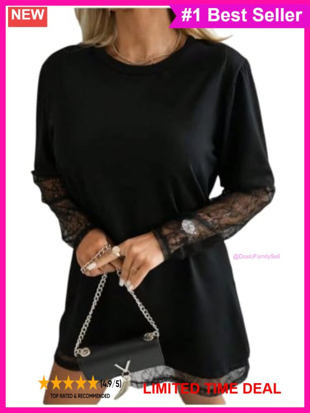 Floral Lace Mini Dress Sheer Mesh Long Sleeve Casual